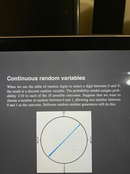 Solved Continuous random variables When we use the table of | Chegg.com