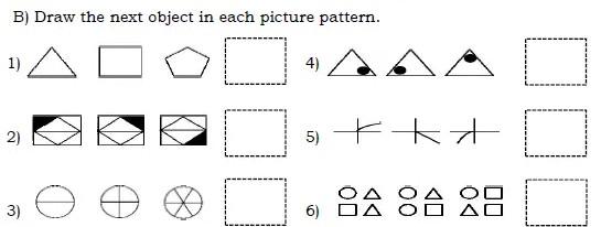 Solved B) Draw the next object in each picture pattern. 1) | Chegg.com