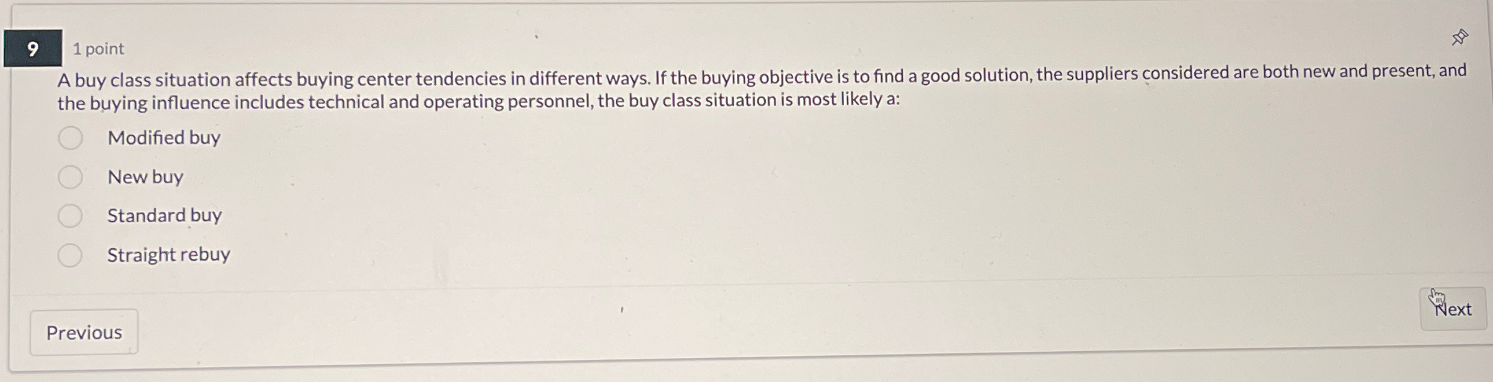 Solved 9 ﻿pointA buy class situation affects buying center | Chegg.com