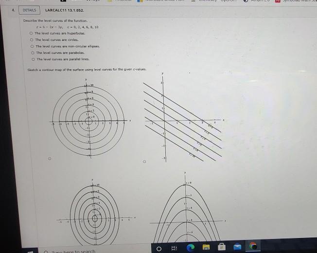 Solved DETAILS LARCALC11 13.1.052 Despbe the level curves of | Chegg.com