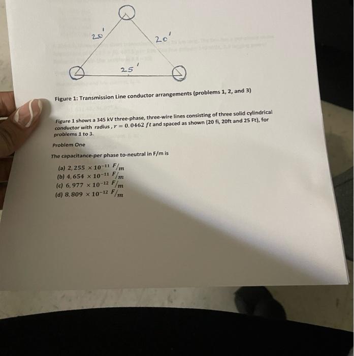 Solved Figure 1: Transmission Line Conductor Arrangements | Chegg.com