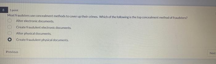 Solved 1 Point Which Category Of Fraud Is Committed The Most | Chegg.com