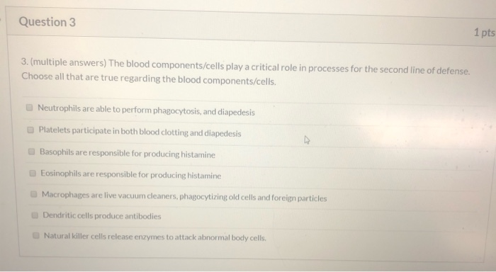 Solved Question 3 1 pts 3. (multiple answers) The blood | Chegg.com