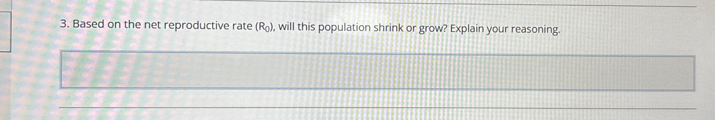 Solved Based on the net reproductive rate (R0), ﻿will this | Chegg.com