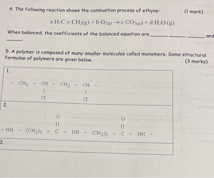 Solved 4. The following reaction shows the combustion | Chegg.com