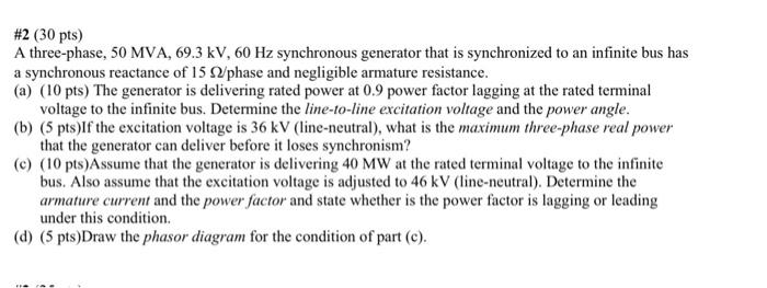 Solved A three-phase, 50 MVA, 69.3 kV, 60 Hz synchronous | Chegg.com