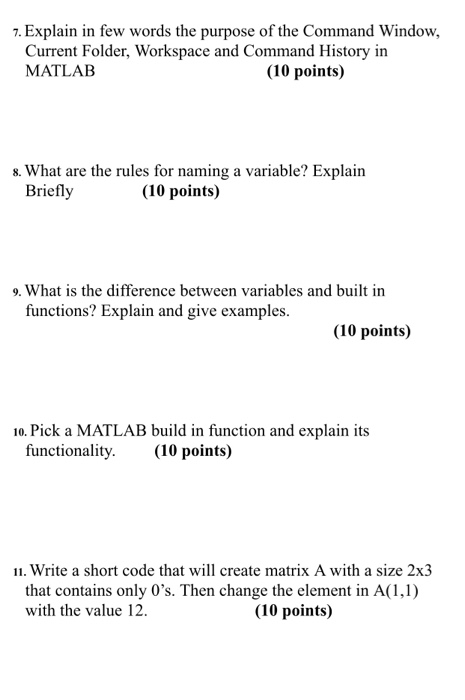 Solved 3. Write the code for creating a row vector with the | Chegg.com