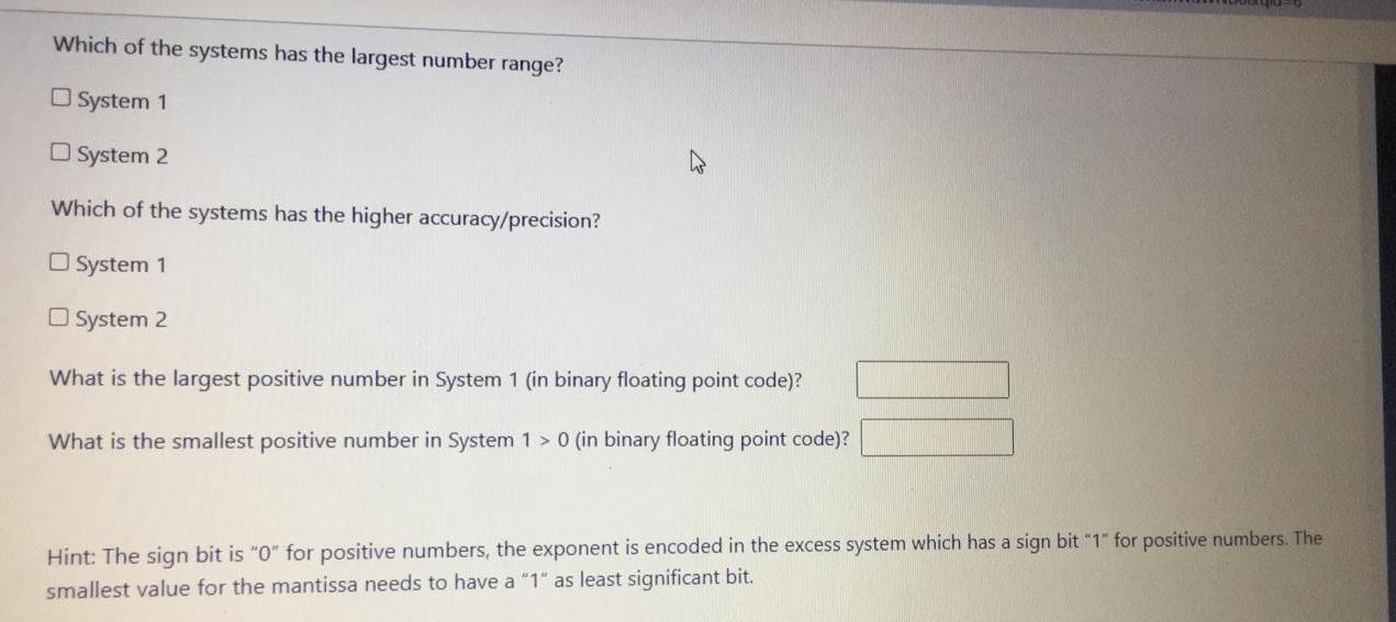 Solved Which of the systems has the largest number range? | Chegg.com