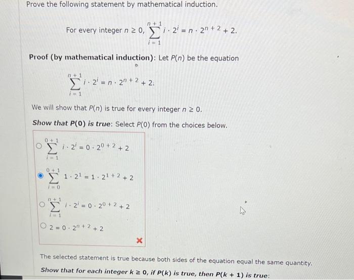 Solved Prove The Following Statement By Mathematical | Chegg.com