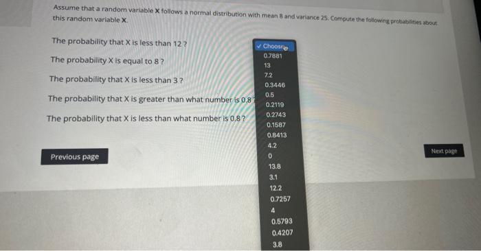 Solved Assume That A Random Variable X Follows A Normal Chegg Com