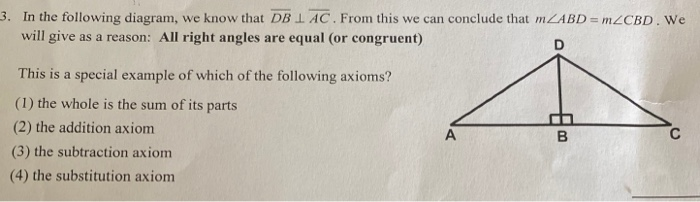 Solved 3. In the following diagram, we know that DBI AC. | Chegg.com