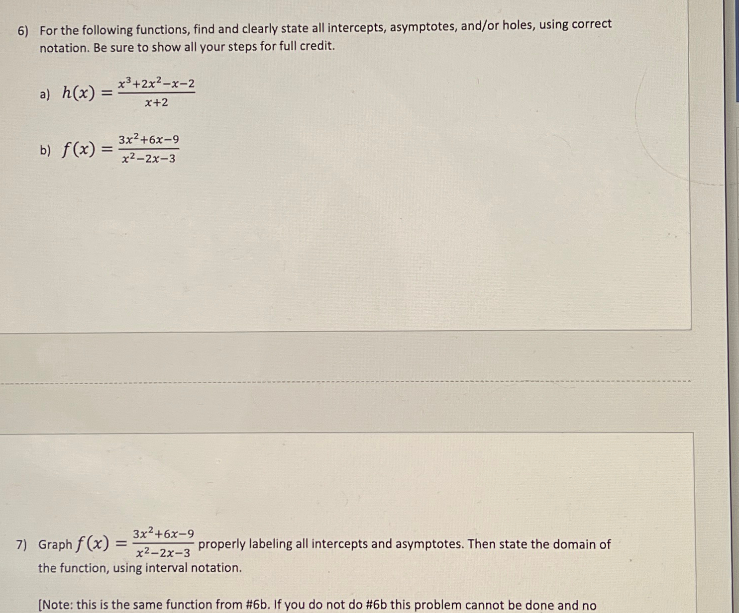 Solved For the following functions, find and clearly state | Chegg.com
