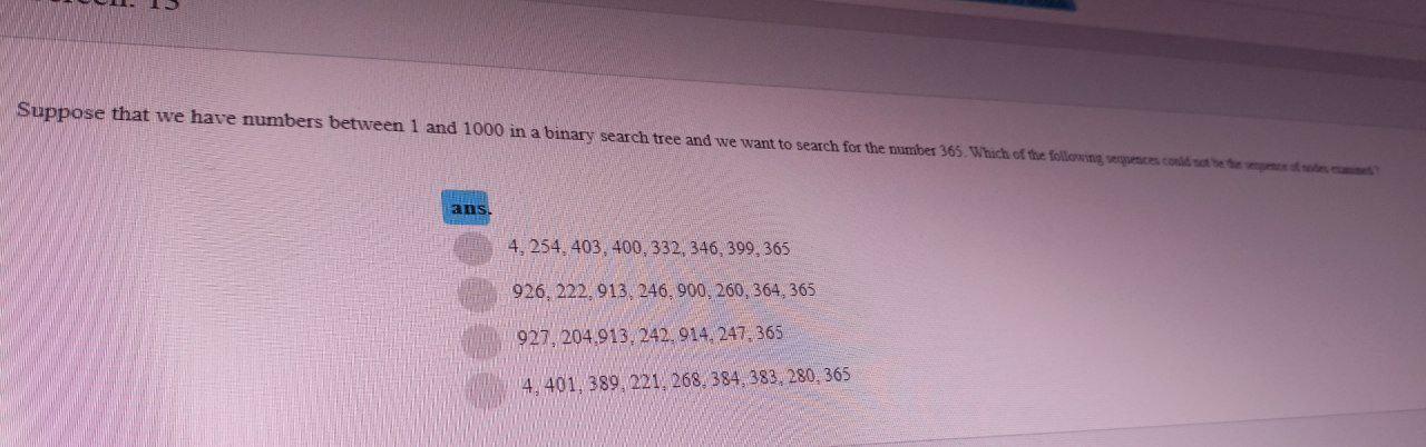 Solved Suppose that we have numbers between 1 and 1000 in a | Chegg.com