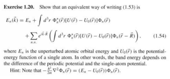 Exercise 1.20. Show that an equivalent way of writing | Chegg.com