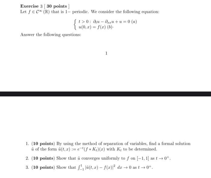 Solved Exercise 3 30 Points Let F Ec R That Is 1 Per Chegg Com