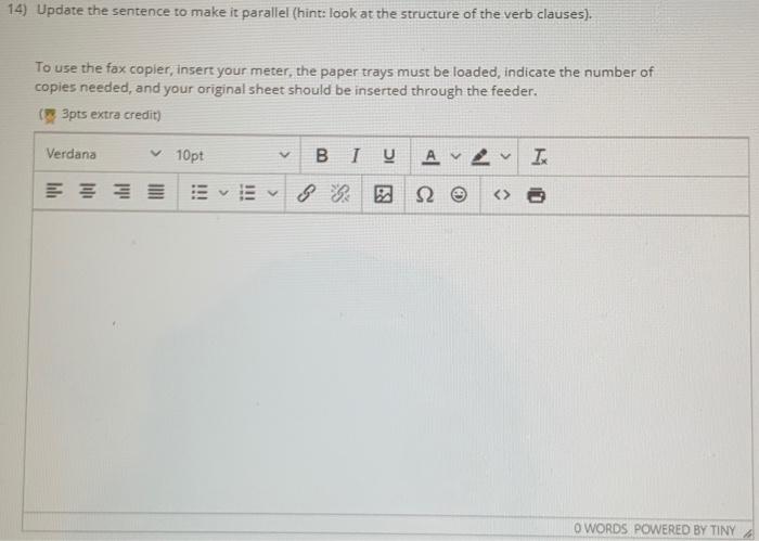 14 Update The Sentence To Make It Parallel hint Chegg