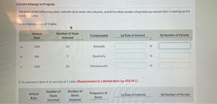 Solved Current Attempt in Progress For each of the following | Chegg.com