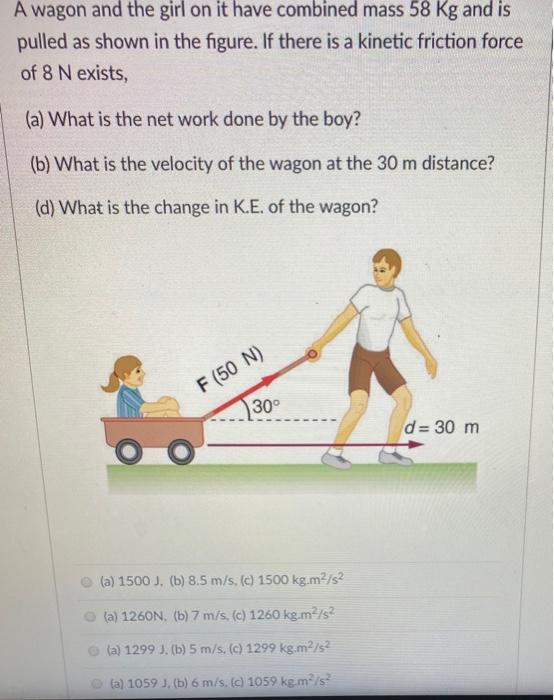 Solved A wagon and the girl on it have combined mass 58 Kg Chegg