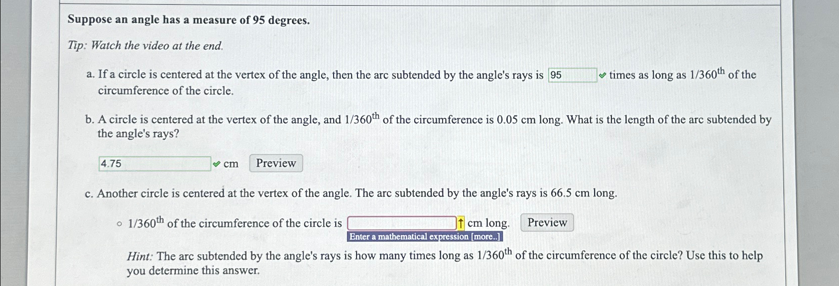 Solved Suppose An Angle Has A Measure Of 95 ﻿degrees.Tip: | Chegg.com