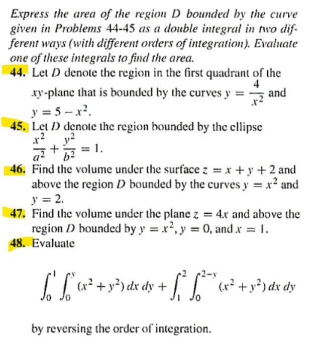 Solved Express the area of the region D bounded by the curve | Chegg.com