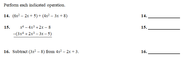 Solved Perform each indicated | Chegg.com
