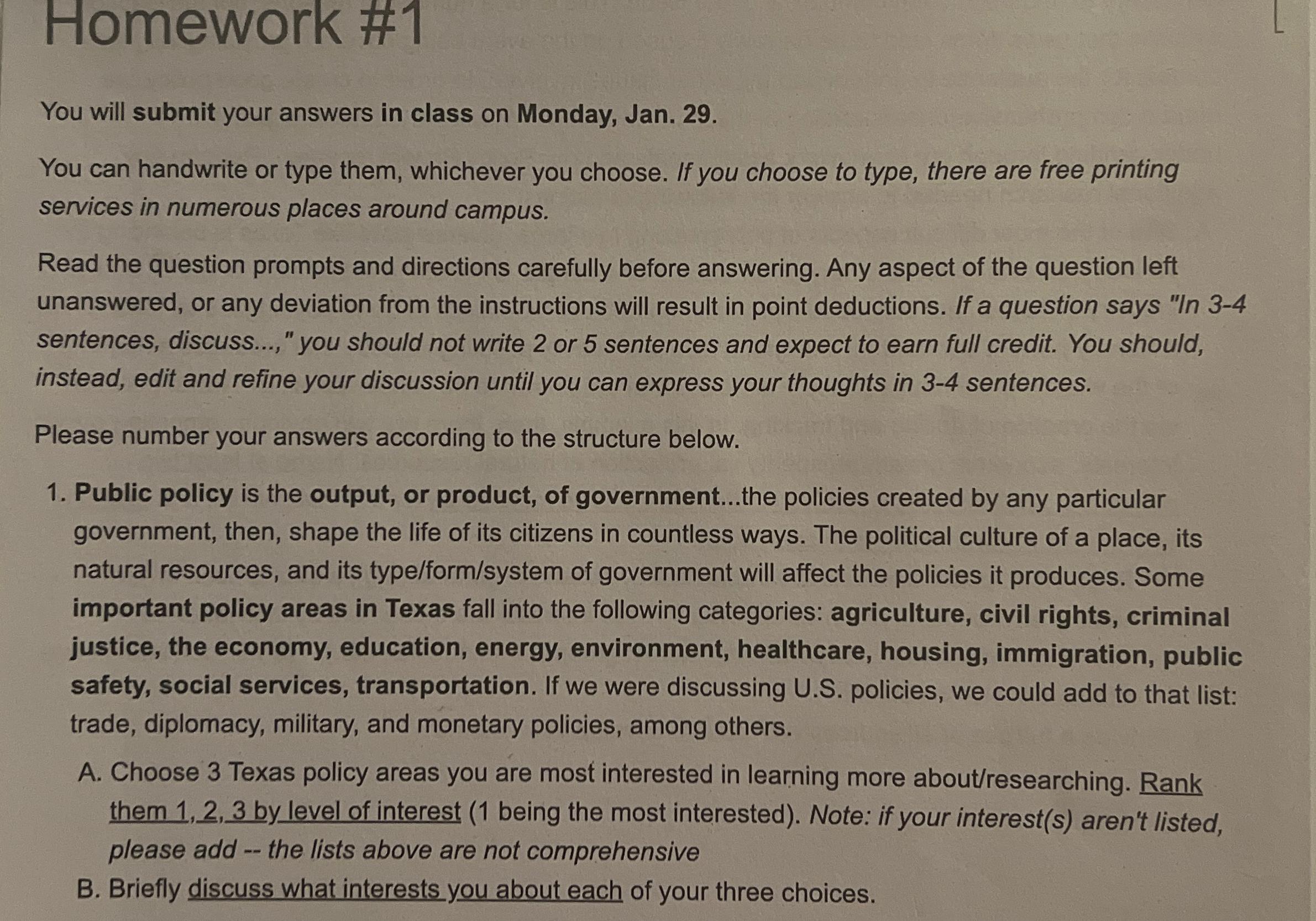 Solved Homework #1You will submit your answers in class on | Chegg.com