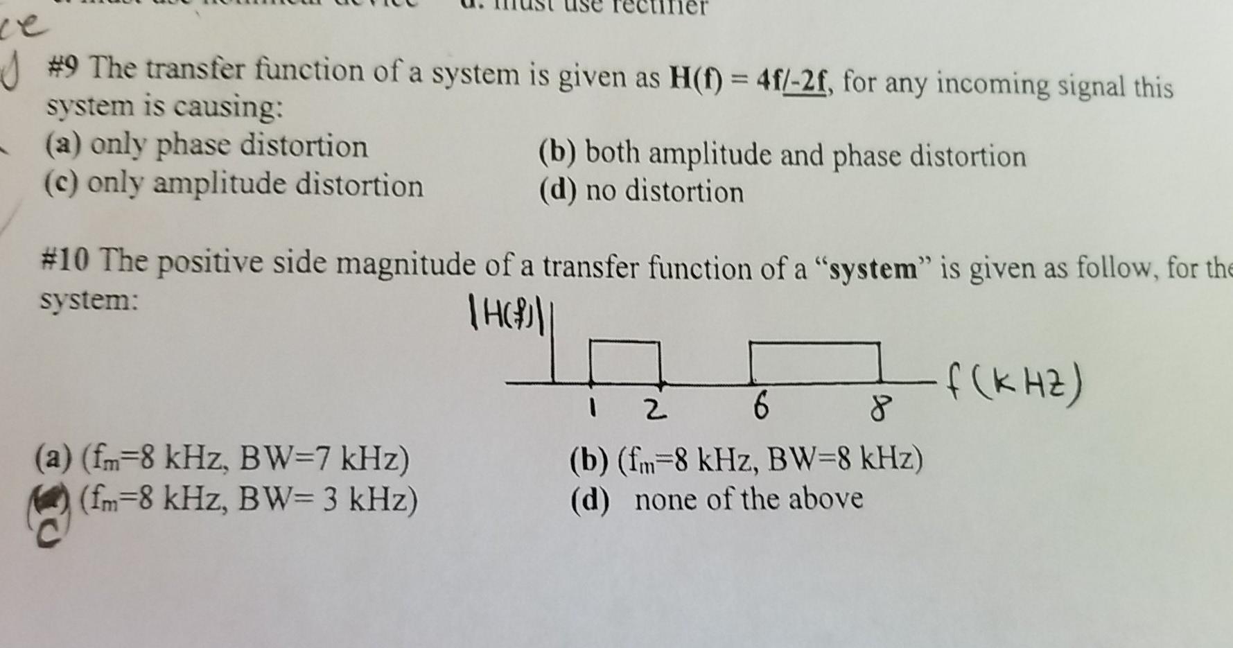 Solved U #9 The transfer function of a system is given as | Chegg.com