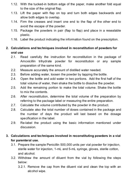 EXERCISE NO.9 CALCULATIONS AND TECHNIQUES INVOLVED IN