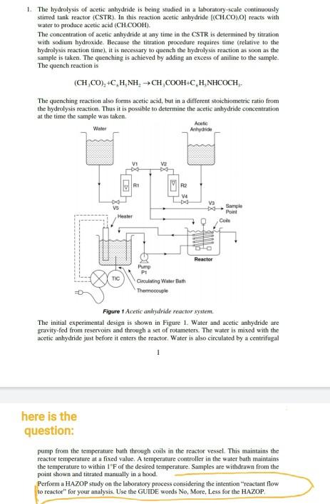 Solved Perform a HAZOP study on the laboratory process | Chegg.com