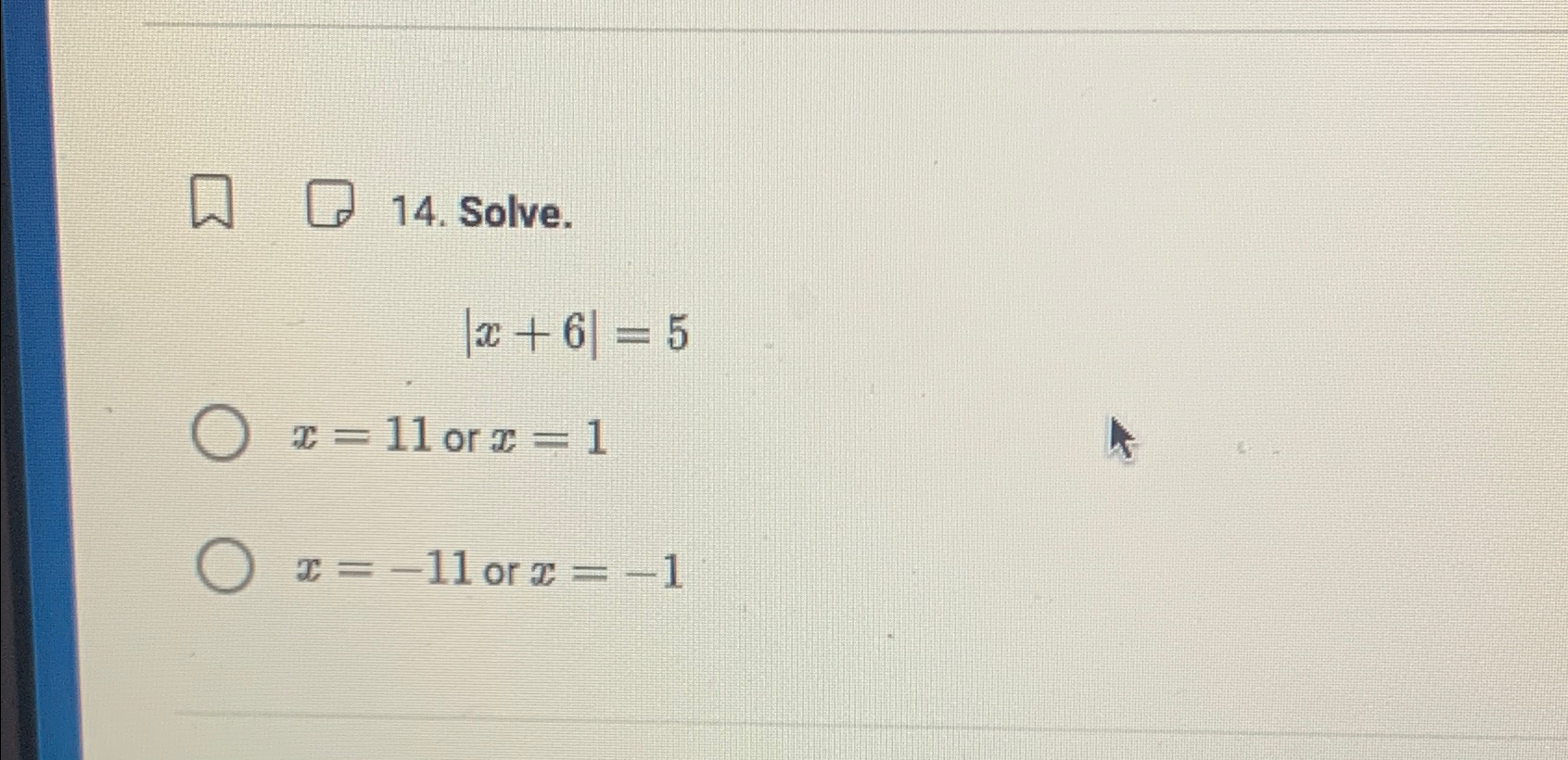 11. решите уравнение 1 - 5x = - 6x   8