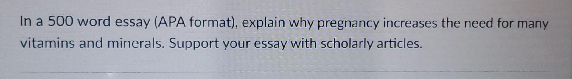 500 word essay apa format