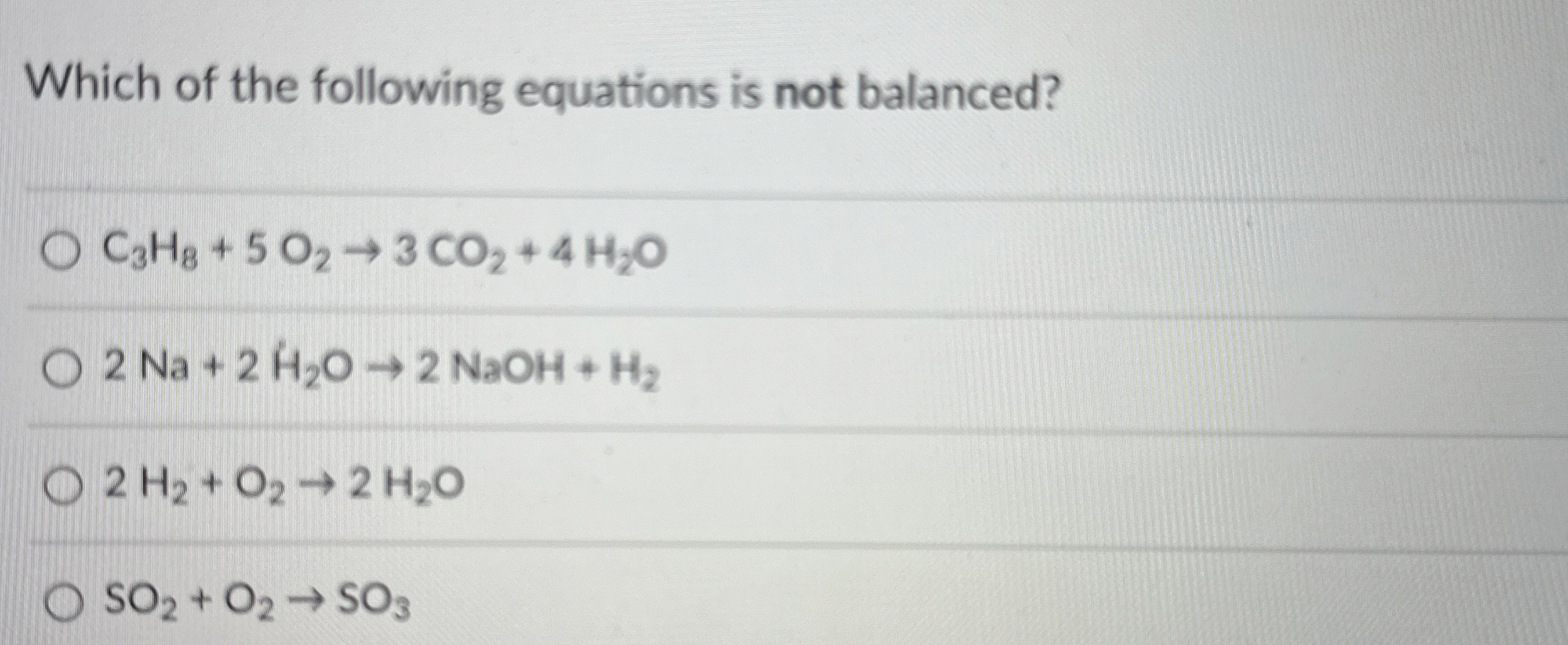 Which Of The Following Equations Is Not 