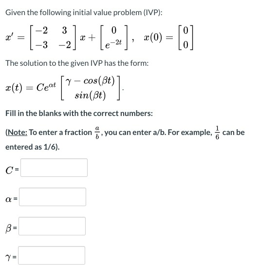 Solved Given the following initial value problem (IVP): 0 = | Chegg.com