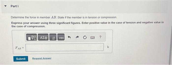 Solved Determine the force in member DE. State if the member | Chegg.com