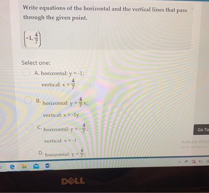 Solved Write equations of the horizontal and the vertical | Chegg.com