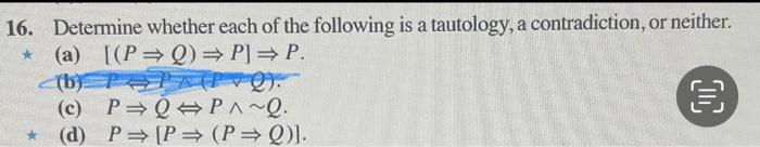 Solved 16. Determine whether each of the following is a | Chegg.com