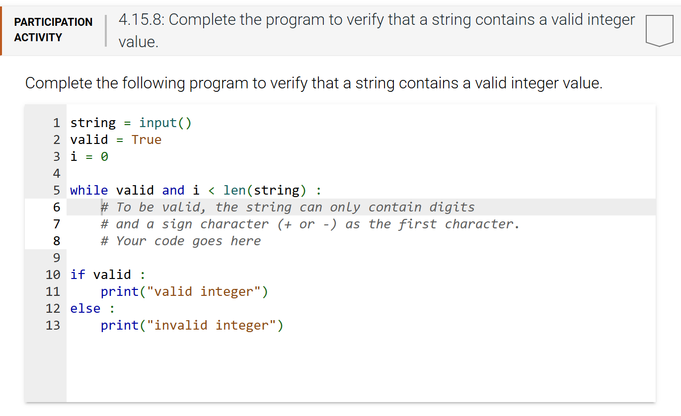 Solved PARTICIPATION ACTIVITY4.15.8: Complete the program to | Chegg.com