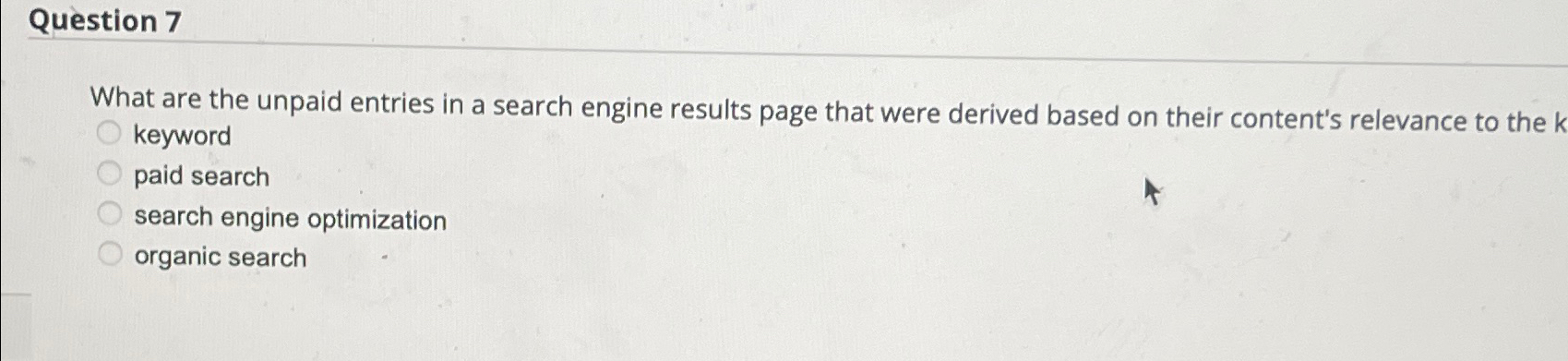 Solved Question 7What are the unpaid entries in a search | Chegg.com