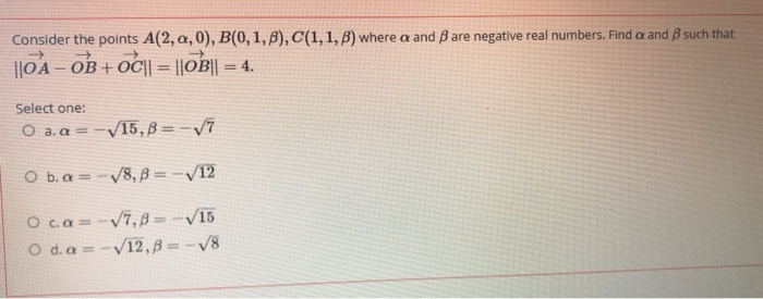 Solved Consider The Points A(2,2,0), B(0,1,B), C(1,1,B) | Chegg.com