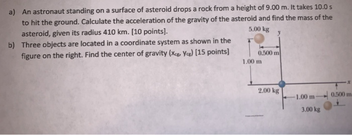 Solved a) An astronaut standing on a surface of asteroid | Chegg.com