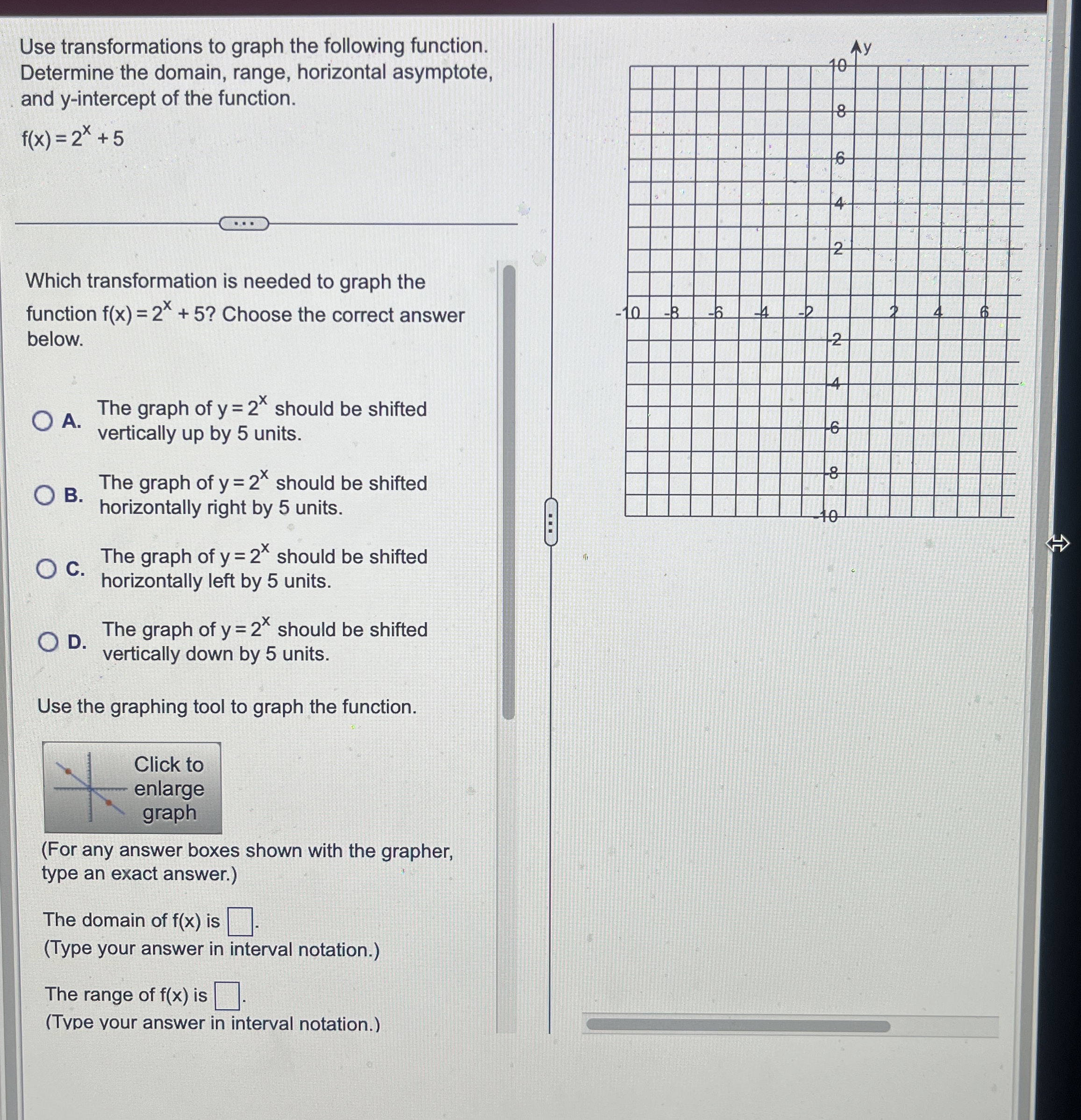 Solved Use transformations to graph the following function. | Chegg.com