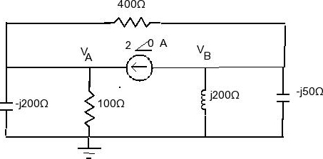 Solved Find the node voltage phasors VA and VB in the figure | Chegg.com