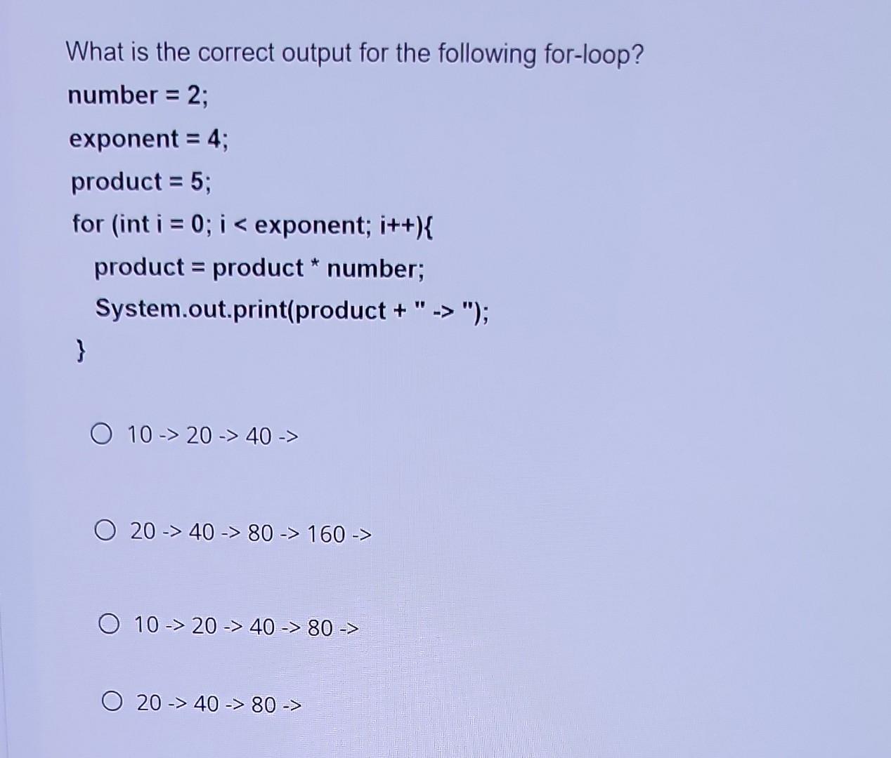 Solved What is the correct output for the following | Chegg.com