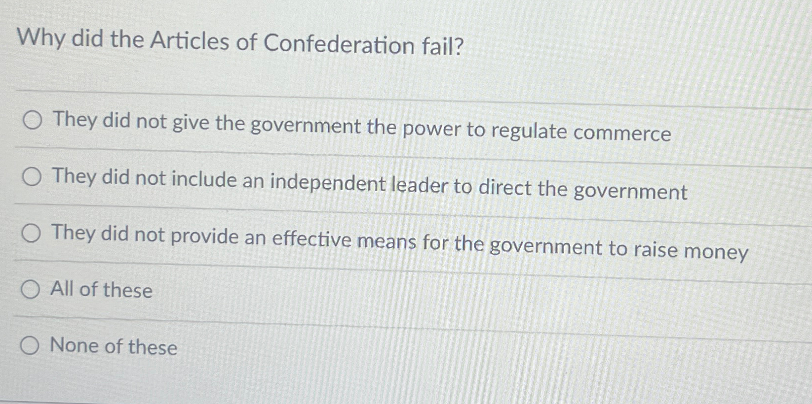 why did the articles of confederation not allow congress to regulate trade