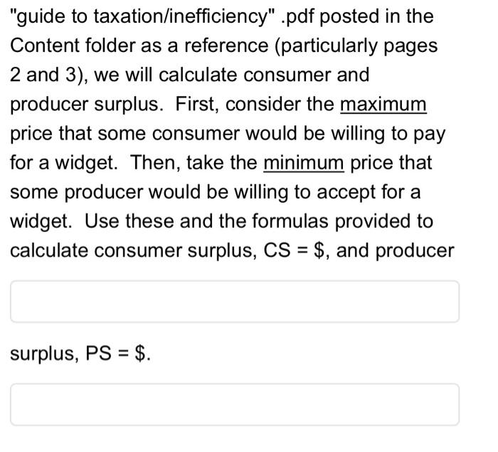 Solved Let's Calculate Consumer And Producer Surpluses In A | Chegg.com