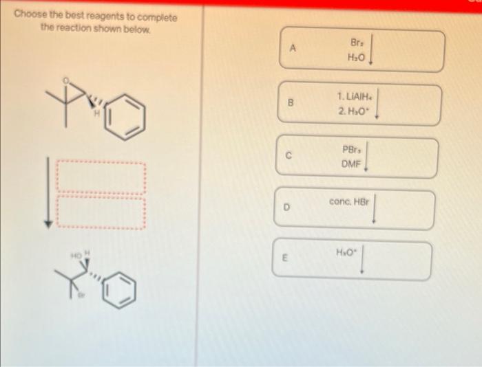 Solved Choose The Best Reagents To Complete The Reaction | Chegg.com