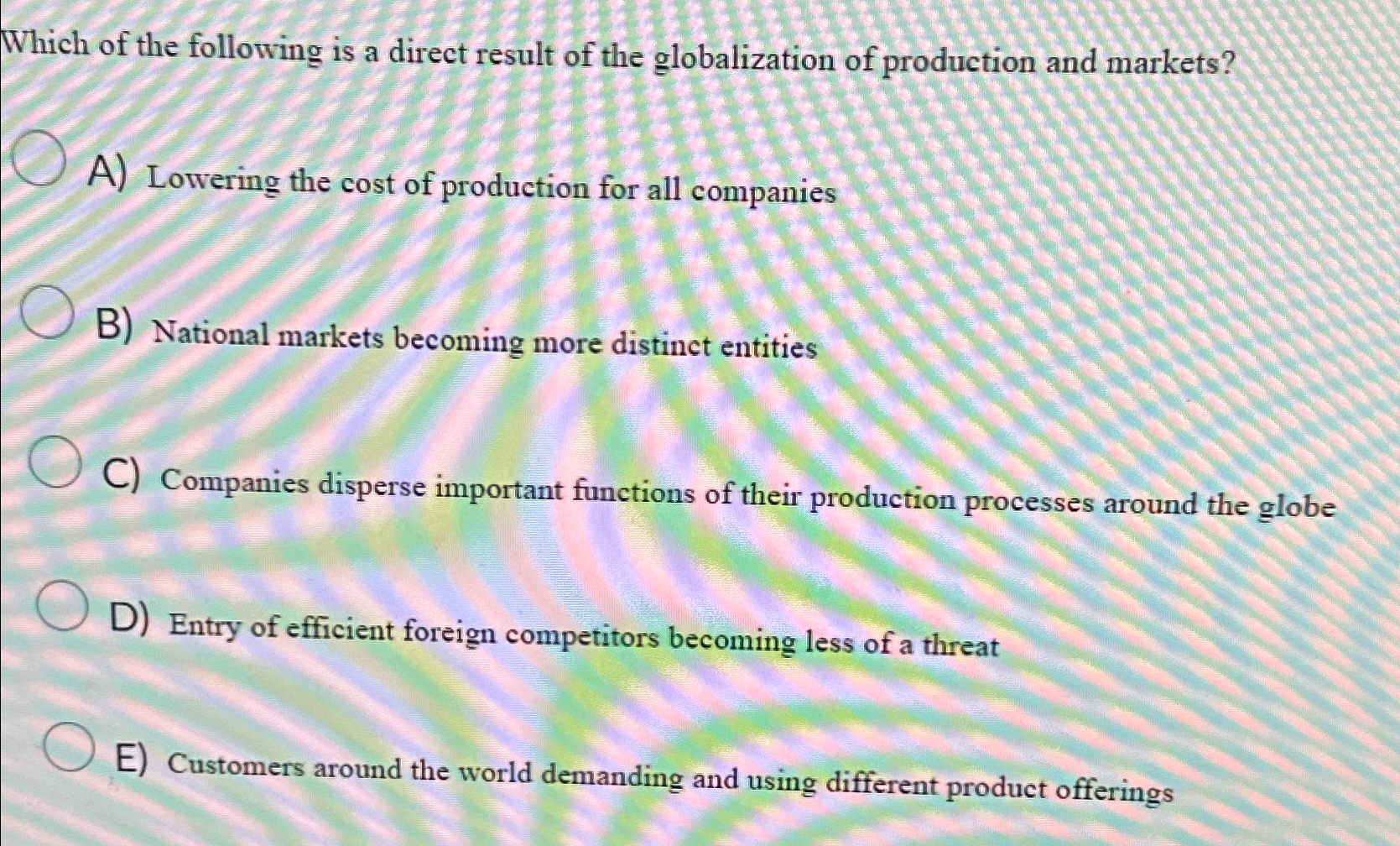 Solved Which of the following is a direct result of the | Chegg.com