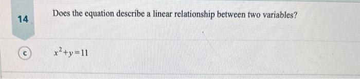 Solved Does the equation describe a linear relationship | Chegg.com