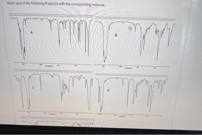 Solved Match each of the following IR spectra with the | Chegg.com