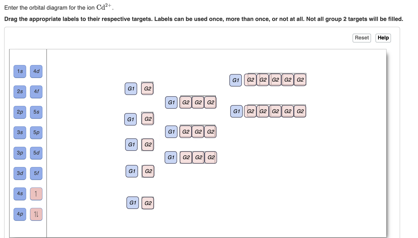 Solved Enter the orbital diagram for the ion Cd2+.Drag the | Chegg.com